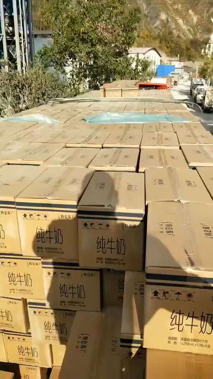 Scarico di latte nel magazzino con trasportatore a ruote scorrevoli per gravità (Trasportatore a ruote scorrevoli per gravità)
