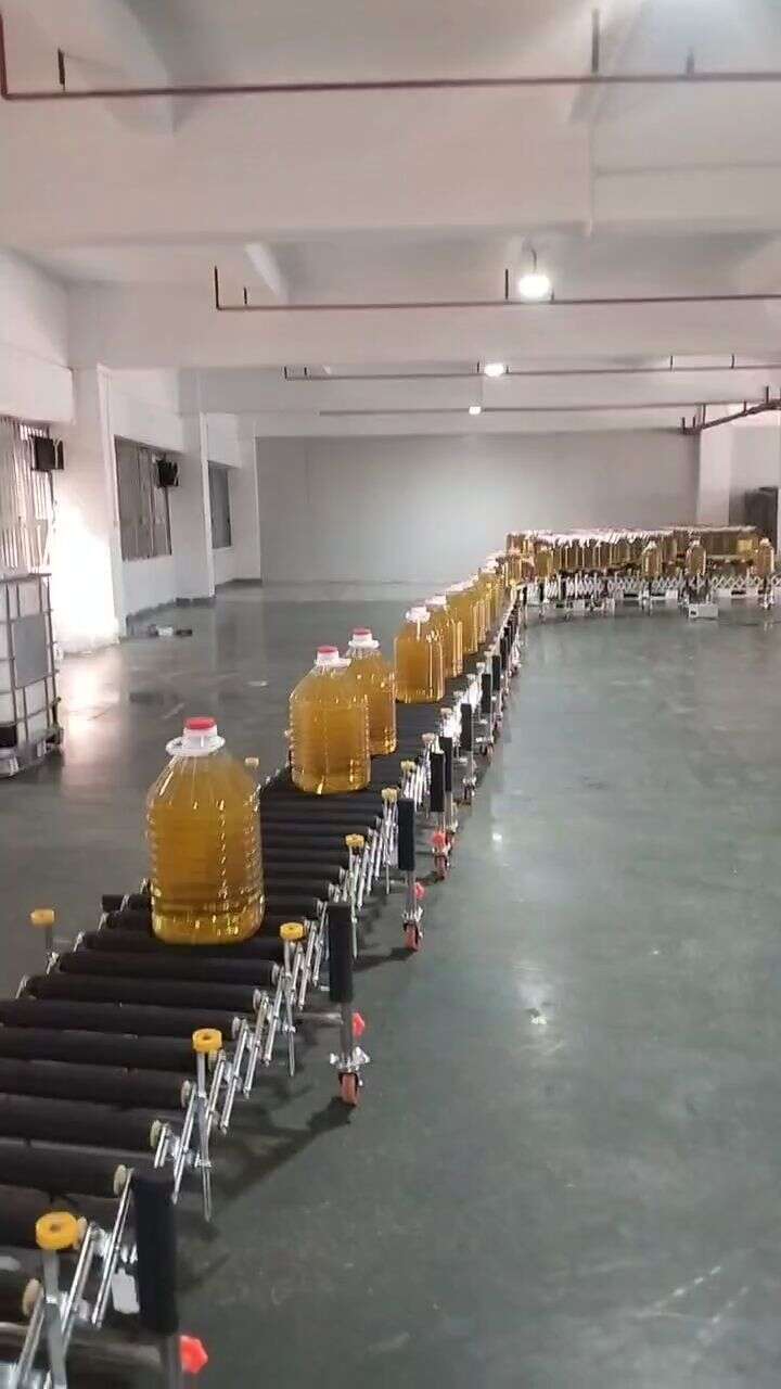 食用油車間60米包膠滾筒輸送線