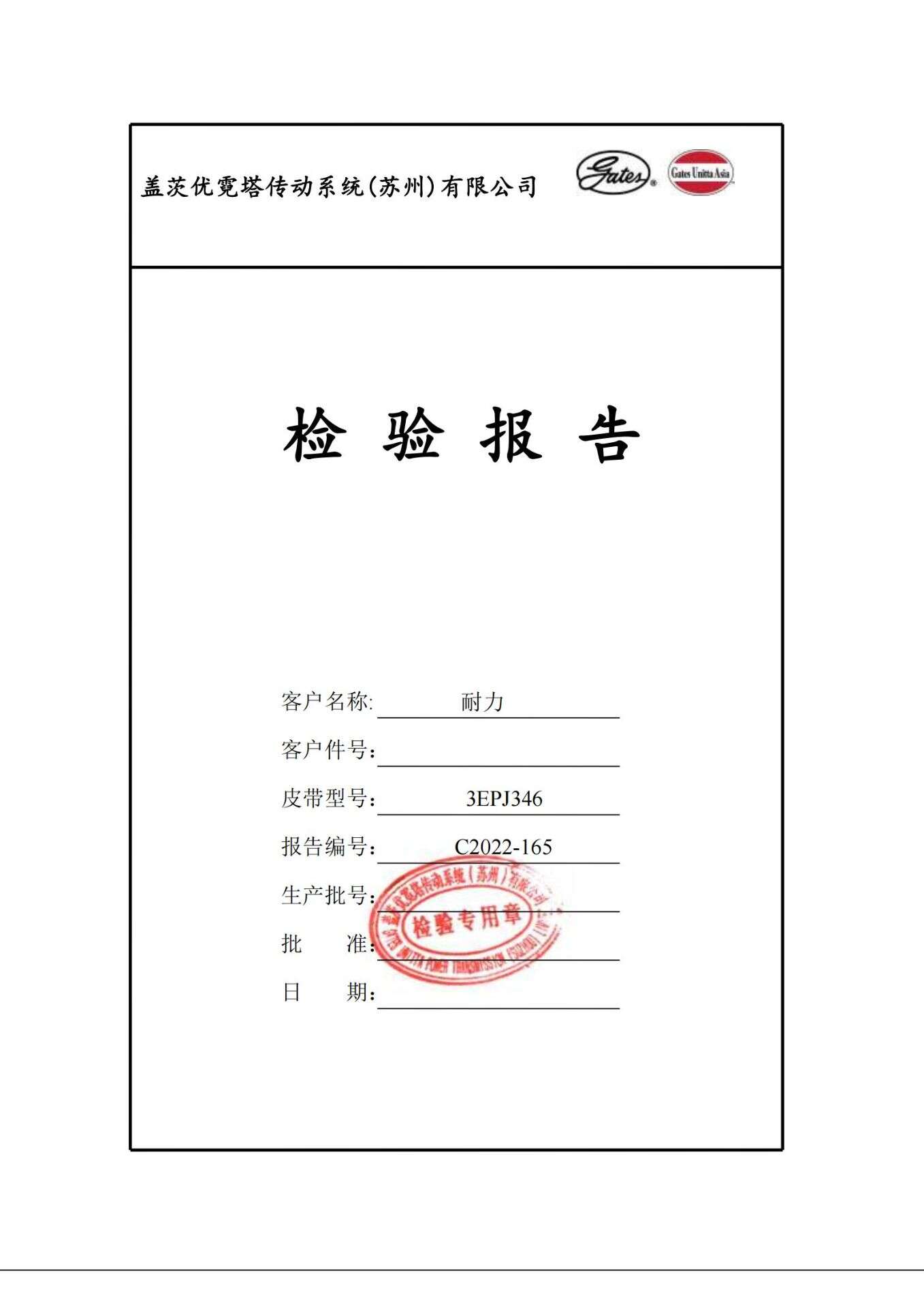 벨트 검사 보고서